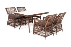 "Латте–140 L" обеденная группа плетеная, цвет коричневый