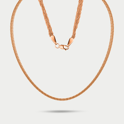 Колье женское из розового золота 585 пробы без вставок (арт. НХ 12-1778 0.15)