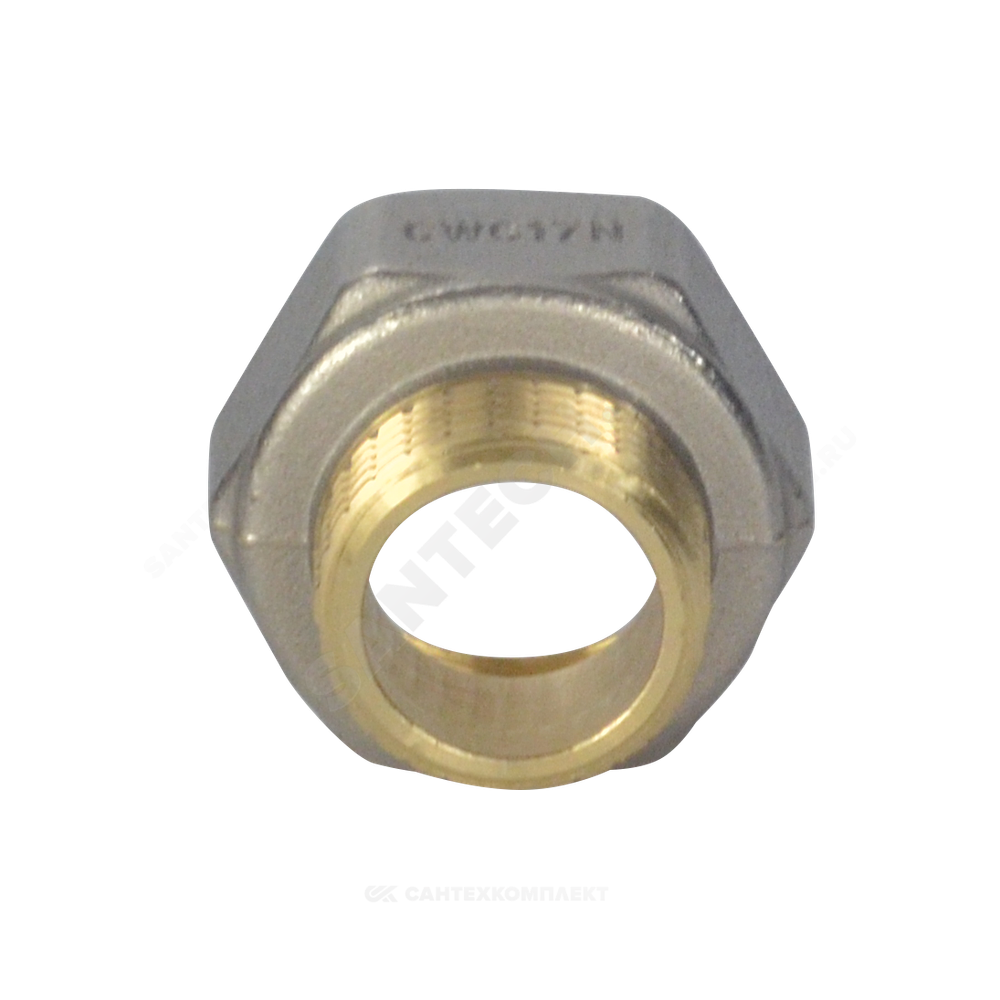 Переход латунь никель реборда Ду 15х10 (1/2"х3/8") ВР/НР 9021 ГОСТ 32585-2013 Aquasfera 9021-10