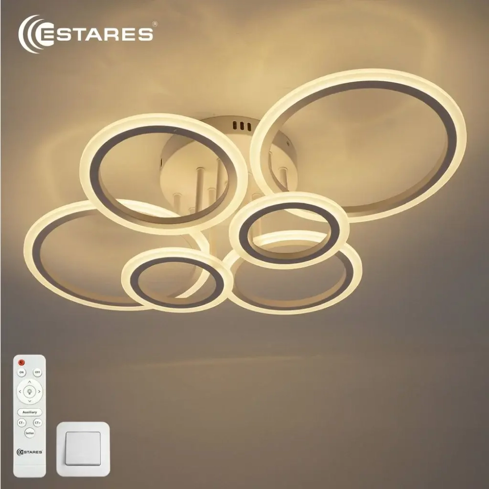 Управляемая светодиодная люстра EUROPA 80W 6R-IRC-675x480x175-WHITE/WHITE-220-IP20