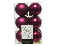 Набор пластиковых шаров Дивный 60 мм., магнолия, 12 шт., Kaemingk (022009)