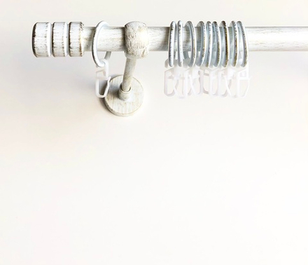 Карниз кованый для штор "Цилиндр-II" d20 мм однорядный, цвет белое золото