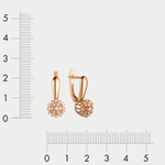 Серьги золотые 585 с фианитами