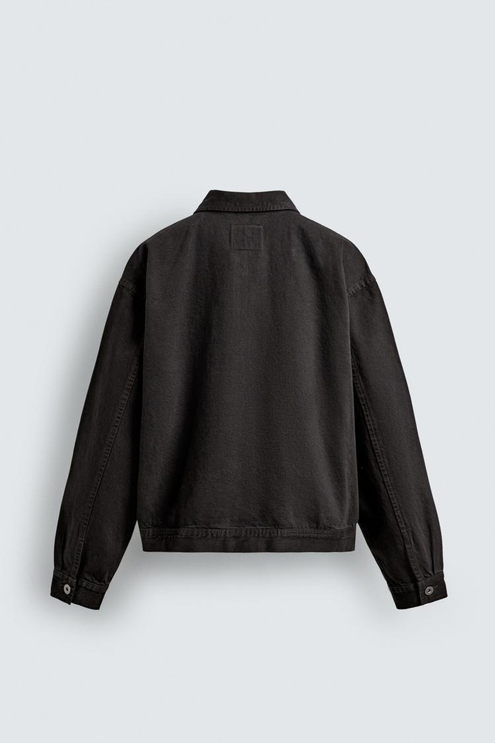 ZARA ДЖИНСОВАЯ КУРТКА СВОБОДНОГО КРОЯ, ЧЕРНЫЙ МЕЛАНЖ