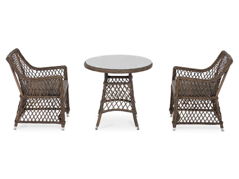 "Эспрессо-80 L" обеденная группа плетеная, цвет коричневый