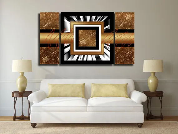 Модульная картина "Текстура золота"