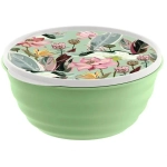 Миска пластиковая 2,1л с крышкой «Latina» с декором зеленый