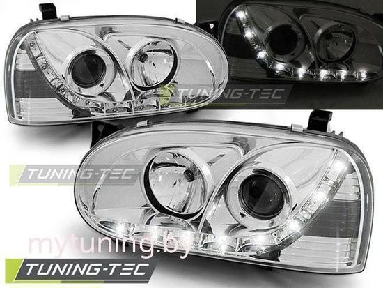 Передние фары VW Golf 3 daylight chrome