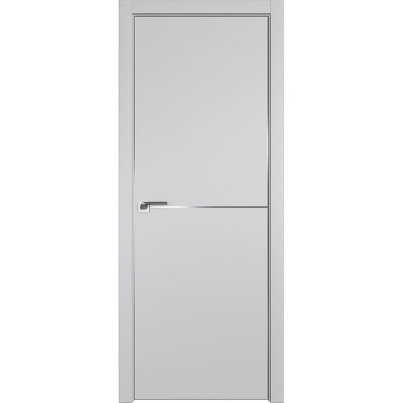 Фото межкомнатной двери экошпон Profil Doors 12E манхеттен с алюминиевым молдингом матовая алюминиевая кромка с 4-х сторон