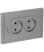 FORTE&PIANO Розетка 2-местная без заземления с защитными шторками безвинтовое крепление 10А FP525 сталь IEK