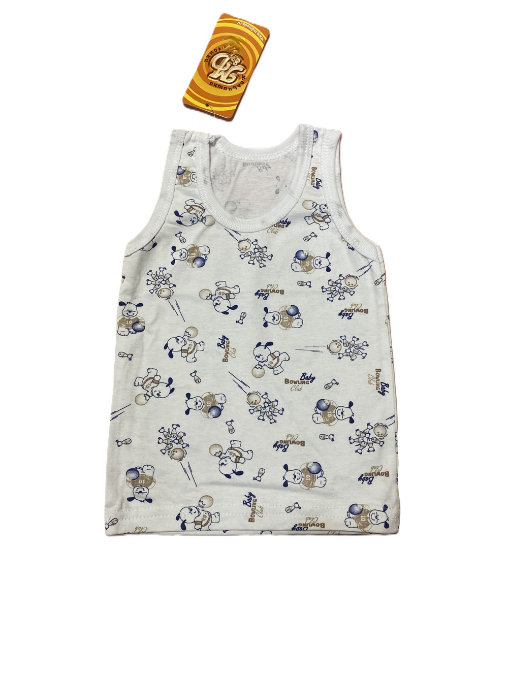 Майка детская из 100% хлопка на рост 80 см (собачки)