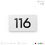 Номер на дверь квартиры 116, табличка на дверь для офиса, кабинета, аудитории, склада, белая 120х70 мм, Айдентика Технолоджи