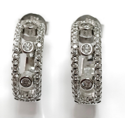 Ювелирные серьги-пусеты из серебра с фианитами