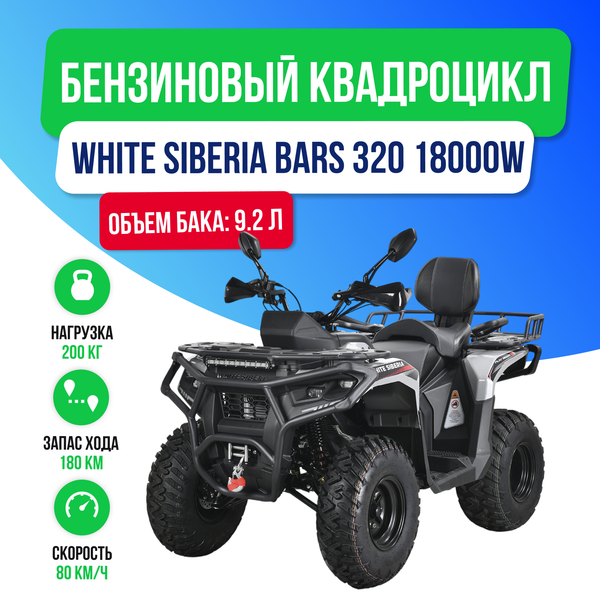 Бензиновый квадроцикл WHITE SIBERIA BARS 320 - Серый фото №2