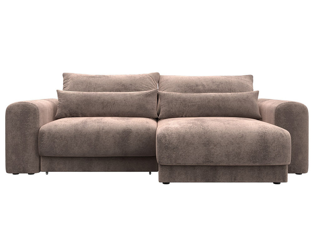 Диван угловой Лига-056 НПБ угол универсальный ВЕЛЮР TOWER 05 бежевый