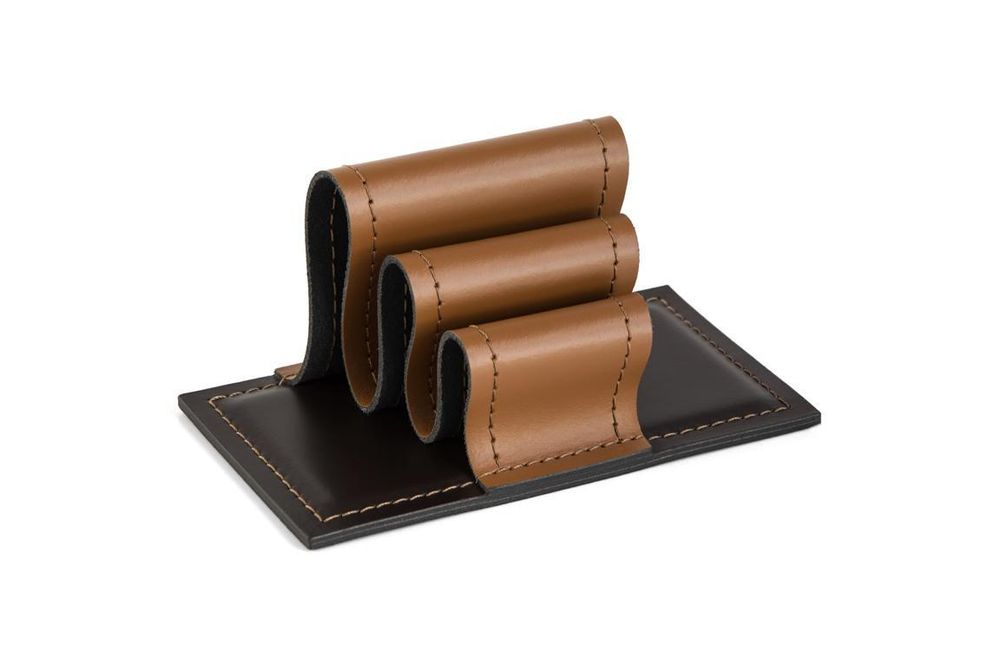 Набор на стол 7 предметов, кожа натуральная, цвет табак/шоколад №59