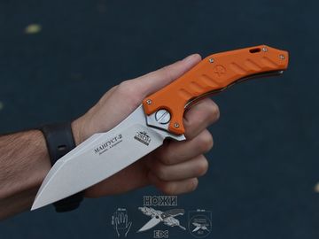 Складной нож НОКС Мангуст-2 336-009406 c клинком из стали D2, рукоять G10