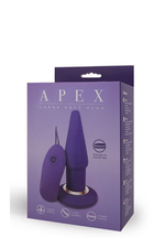 Фиолетовая анальная вибропробка APEX BUTT PLUG LARGE PURPLE - 15 см. (Цвет: фиолетовый)