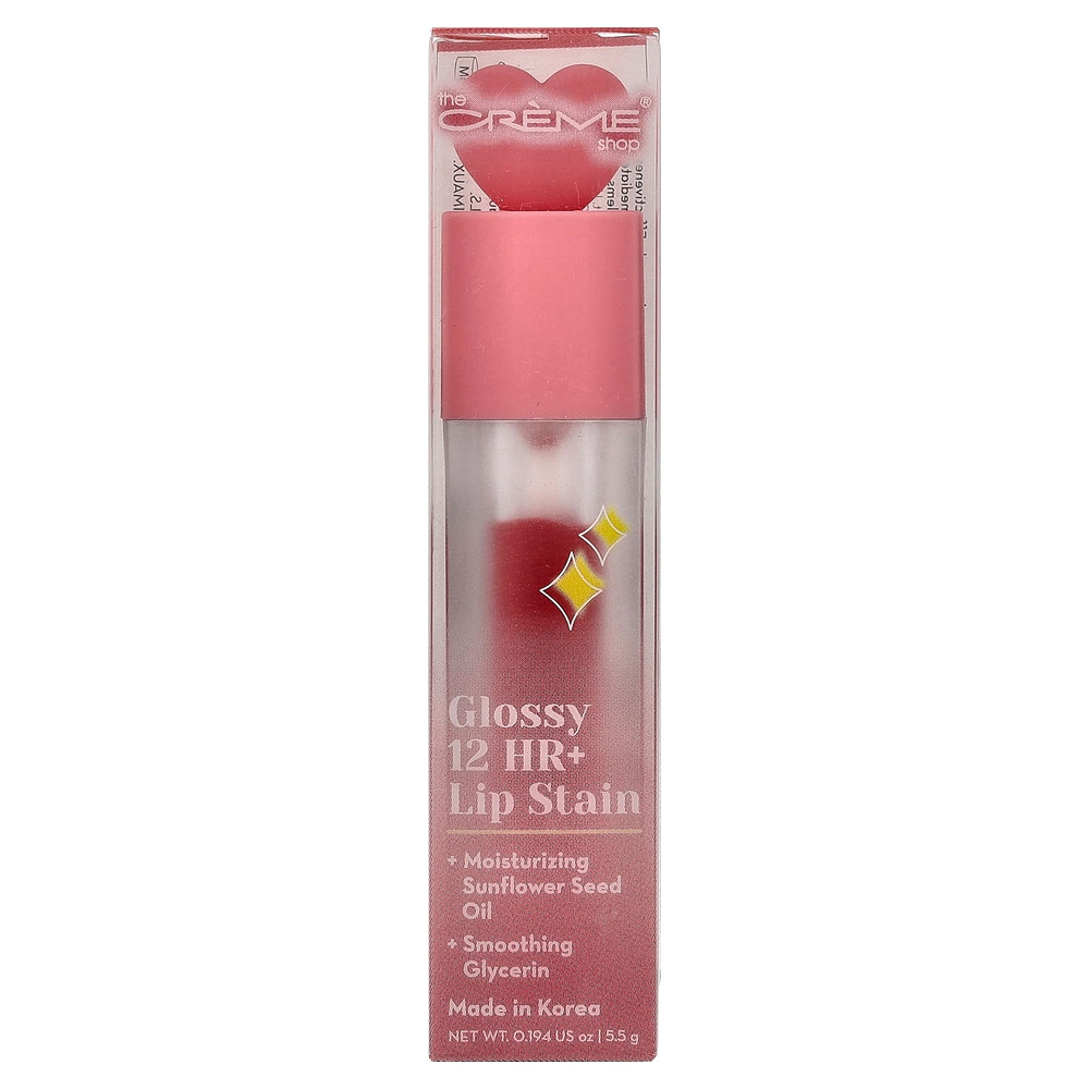 The Creme Shop, Glossy 12 HR+, краситель для губ, Smitten, 5,5 г (0,194 унции)