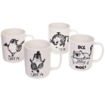 Кружка керамическая 330мл «Йога кот», микс 4рисунка