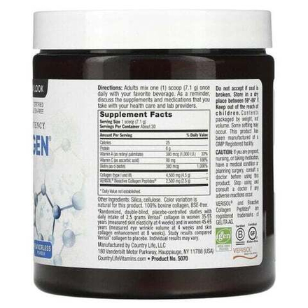 Для мышц и суставов Country Life, Maxi-Collagen 7000 Powder, Flavorless, 7.5 oz (213 g)