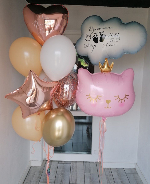 Воздушные шары на выписку девочки №746