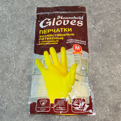 Перчатки хозяйственные латексные M, Gloves