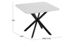 Стол кухонный обеденный раздвижной Черный муар Белый Лиссабон 100(131)х100х75 см