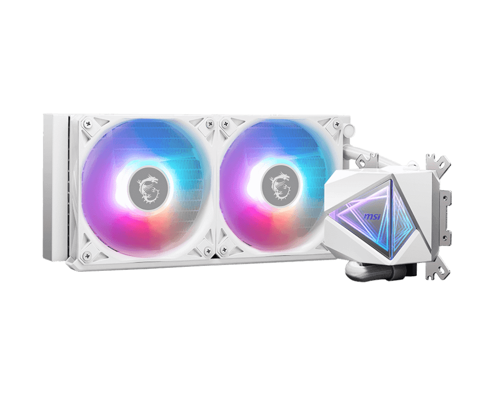 Водяное охлаждение для CPU MSI MAG CORELIQUID I240 WHITE Socket Intel/AMD, ARGB, Fan 2x120см Белый