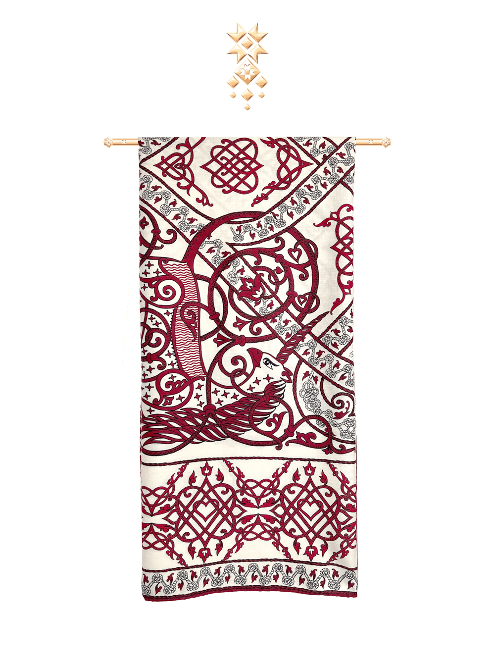 Шаль «Русское сердце», 100% шерсть