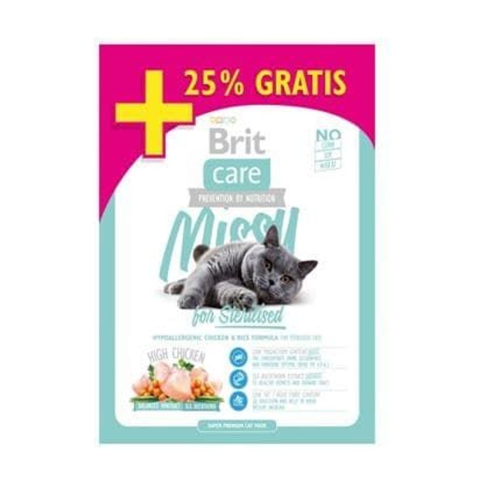 Brit Care Cat Missy for Sterilised 0.4+25% БЕСПЛАТНО сухой д/кастрированных котов Brit Care Cat Missy for Sterilised 0.4+25% БЕСПЛАТНО сухой д/кастрированных котов