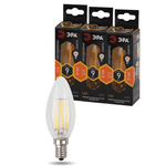 Лампа светодиодная ЭРА F-LED B35-9w-827-E14 9Вт филамент свеча теплый белый свет Е14