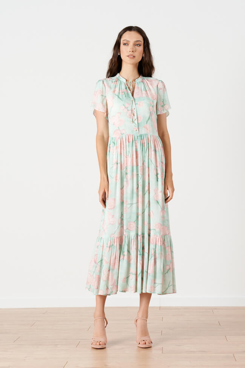 51668 Платье женское (мятный принт)