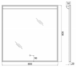 Зеркало BelBagno SPC 80 SPC-UNO-800-800-TCH с подсветкой с сенсорным выключателем