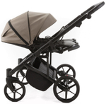 Детская коляска для двойни Adamex Leo Duo Deluxe 2 в 1 DUO-SA9 (Т.БЕЖЕВАЯ КОЖА)