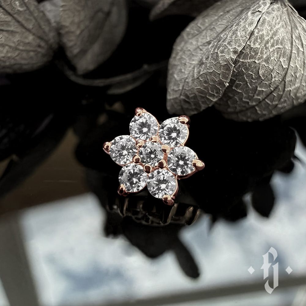 Накрутка "Lacus" - Розовое золото - White CZ