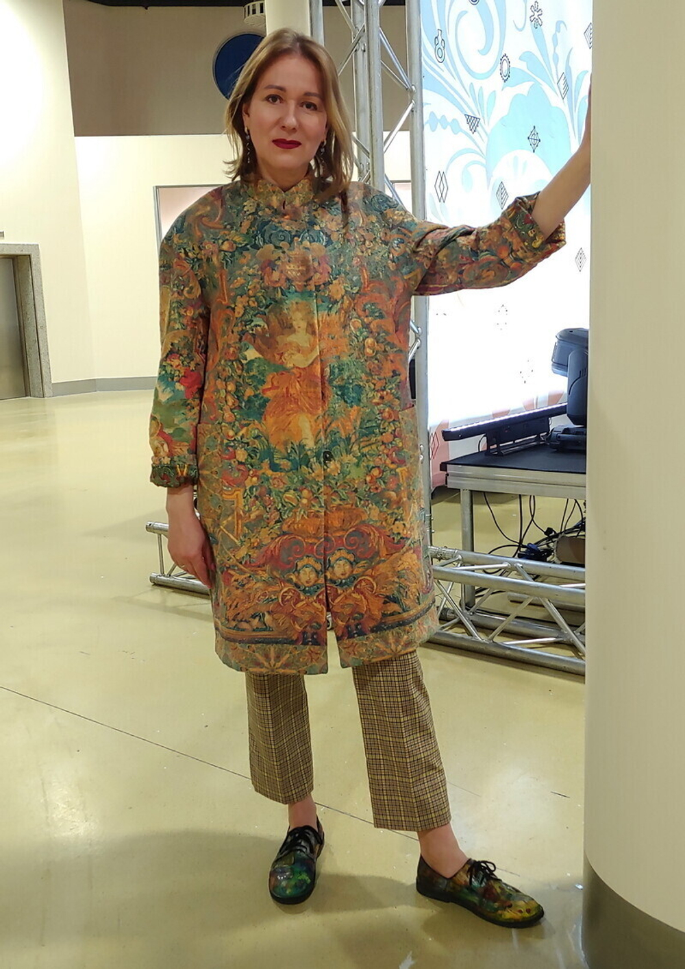 Пальто "Четыре стихии", по мотивам фламандских гобеленов 17 века "Времена года, четыре стихии"