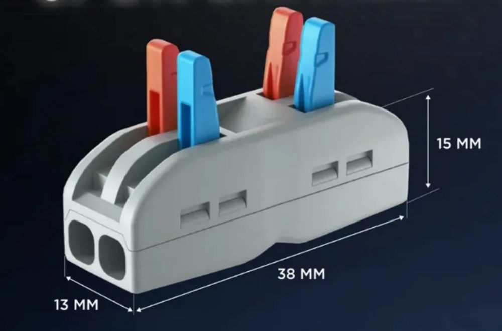 Соединительная клемма 2х-сторонняя проходная с рычагом 0.08-4мм²