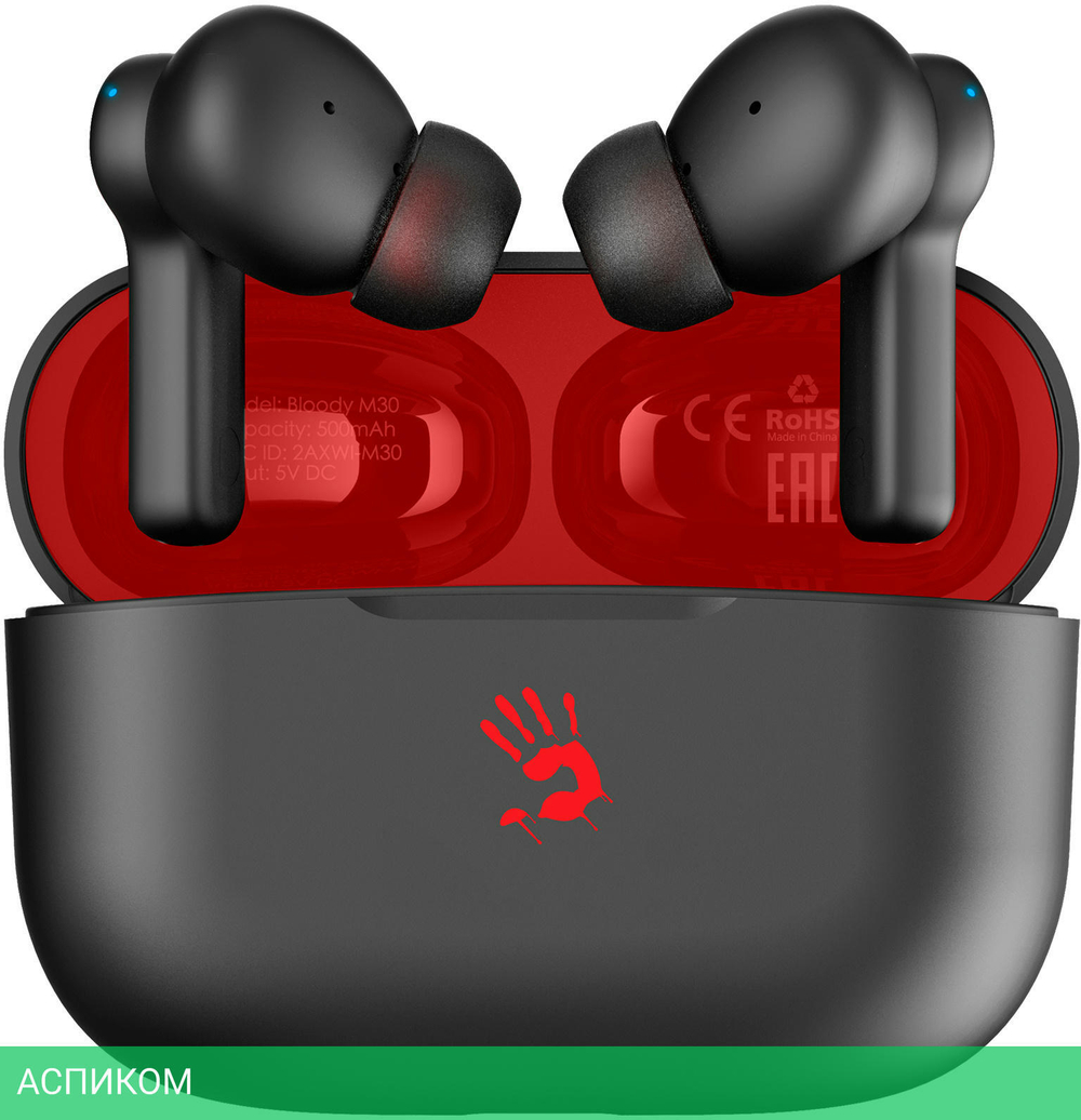 Наушники A4Tech Bloody M30 черный/красный