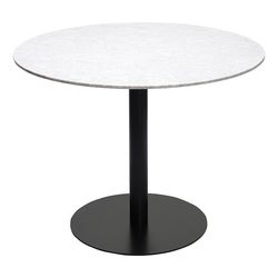 Стол обеденный Trond, Ø100 см, белый мрамор/черный