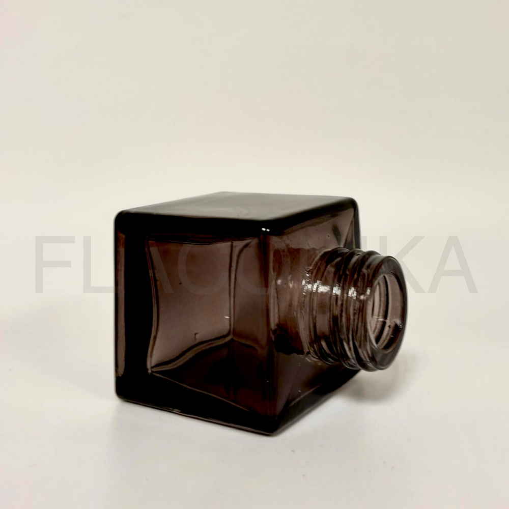 Комплект: Флакон для диффузора 50 мл коричневый куб с белой крышкой