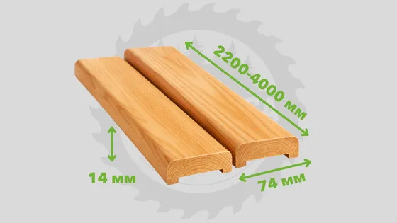 Наличник, лиственница, сорт Прима, 14*74*2200-4000мм