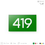 Номер на дверь 419, табличка на дверь для офиса, квартиры, кабинета, аудитории, склада, зеленая 120х70 мм, Айдентика Технолоджи