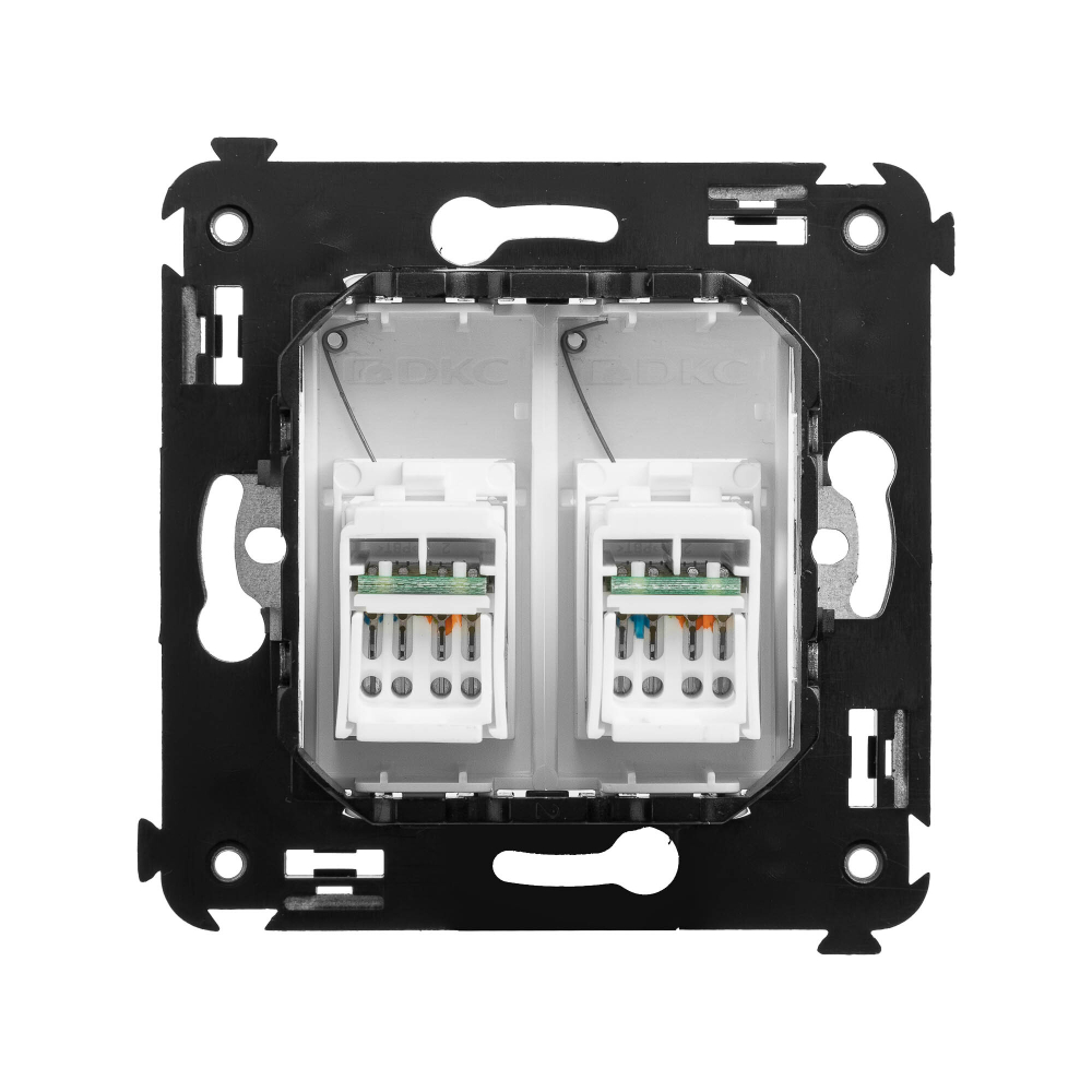 Компьютерная розетка RJ-45 в стену, кат.6 двойная,"Avanti", "Белое облако"