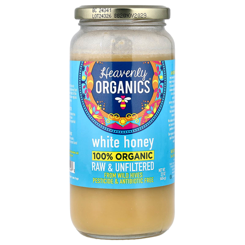 Heavenly Organics, 100% органический белый мед, необработанный и нефильтрованный, 624 г (22 унции)