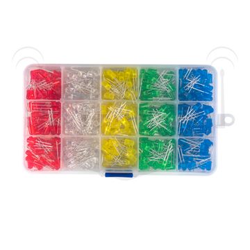 Набор 5мм светодиодов 5*100 шт разного цвета