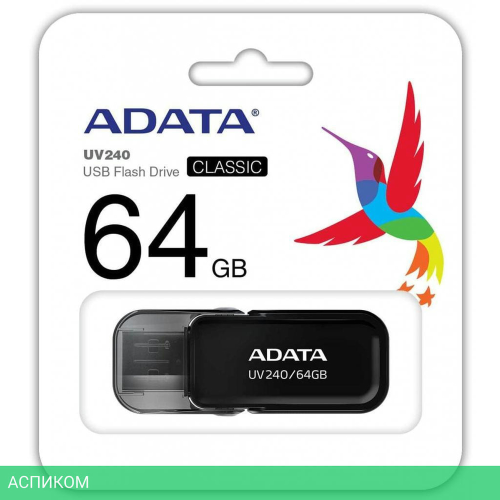 USB Flash-накопитель A-Data AUV240-64G-RBK 64GB черный