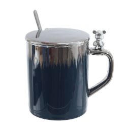 GAEM Кружка с крышкой и ложкой, 330 мл, L12 W8 H12,5 см, 4в.