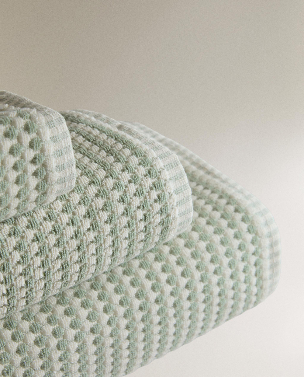 Zara Home Полотенце для лица и рук из хлопка, зелёный · 4587/013