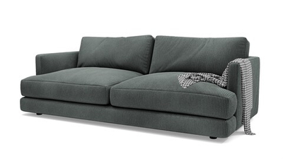 Диван Ибица Cilium Grafit 215*116*93 см, Темно-синий Вельвет Еврокнижка Фиеста